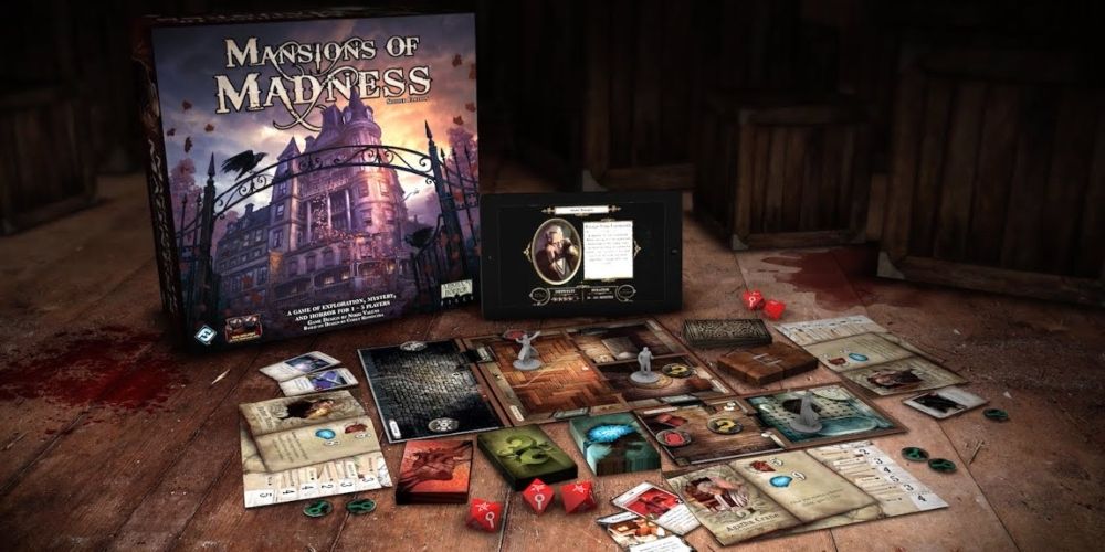 The contents of Mansions of Madness game second edition