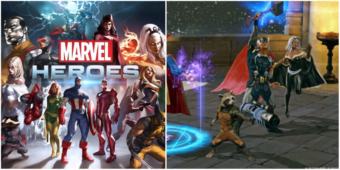 Marvel Heroes cover art and heroes
