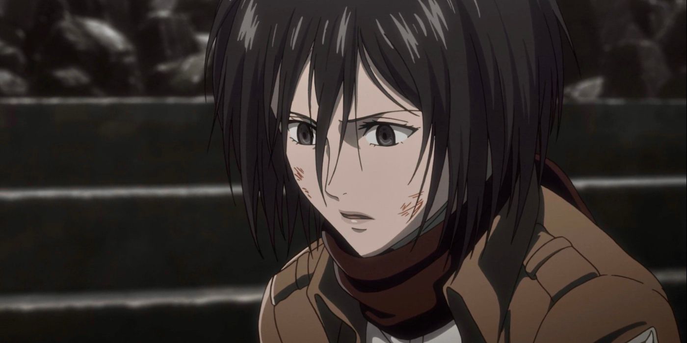 Mikasa looking exhausted in Attack On Titan.
