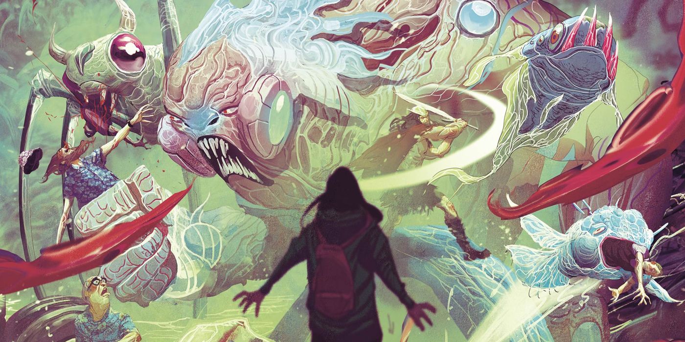 Monsters attacking visitors in Weirdworld in Marvel Comics