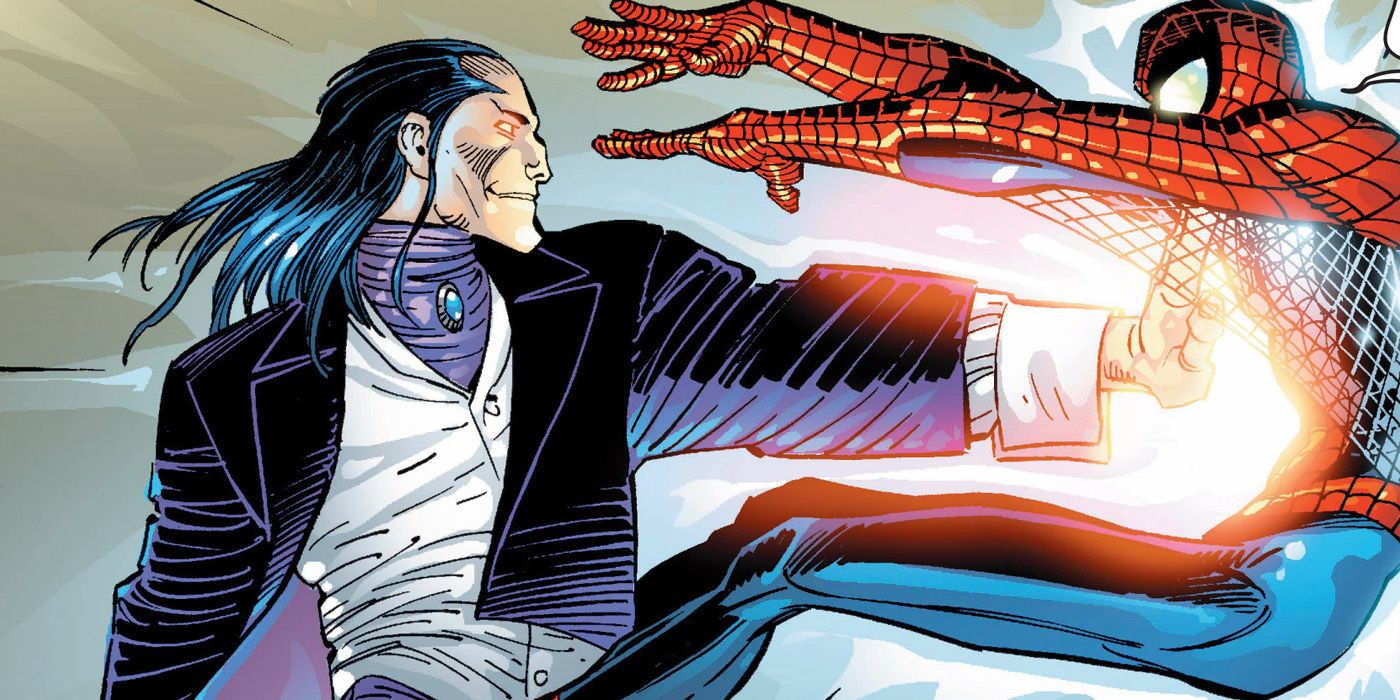Morlun blasting Spider-Man with his hand