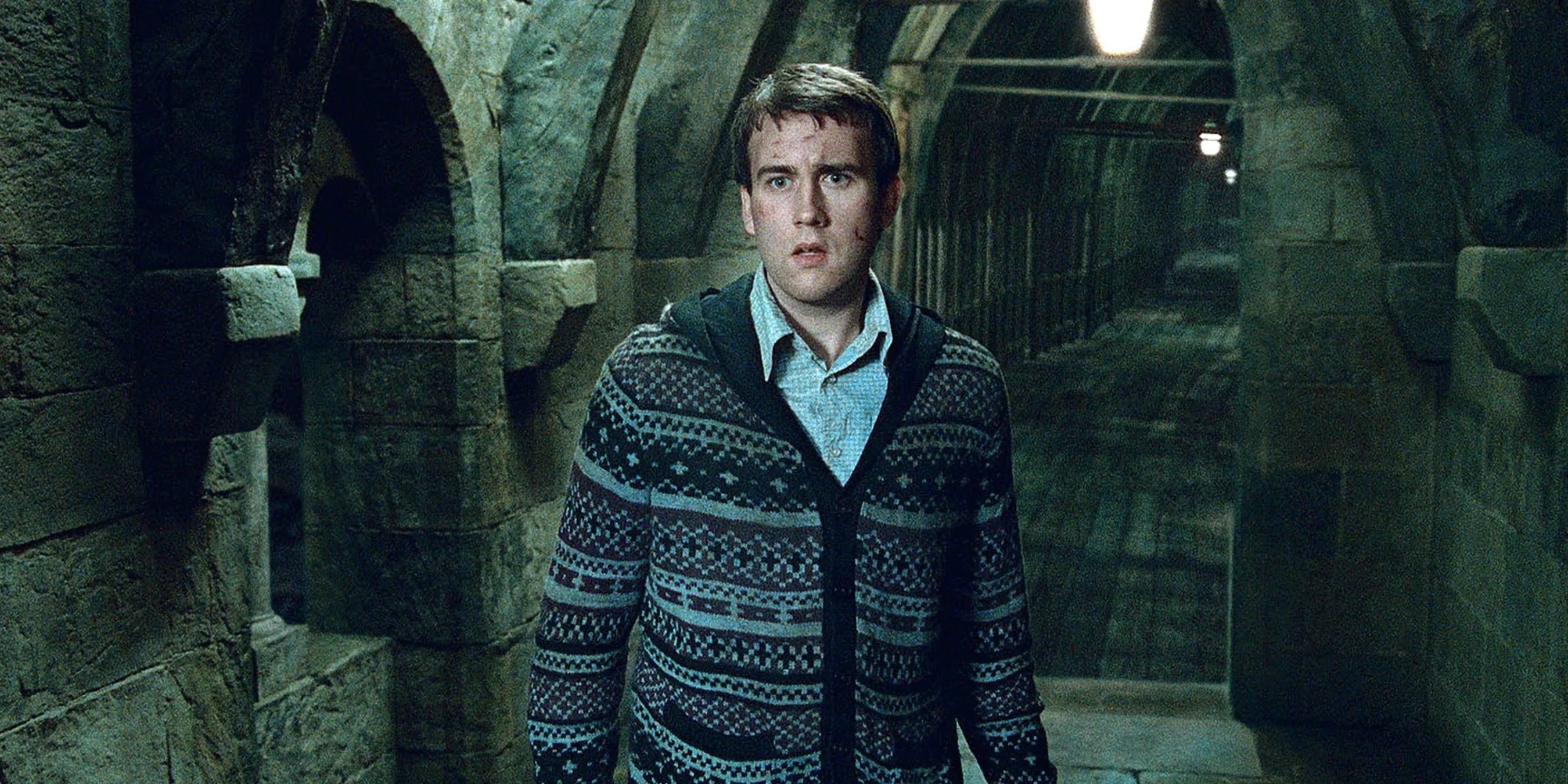 Neville Longbottom on the bridge before it gets blown up in Harry Potter and the Deathly Hallows: Part 2.
