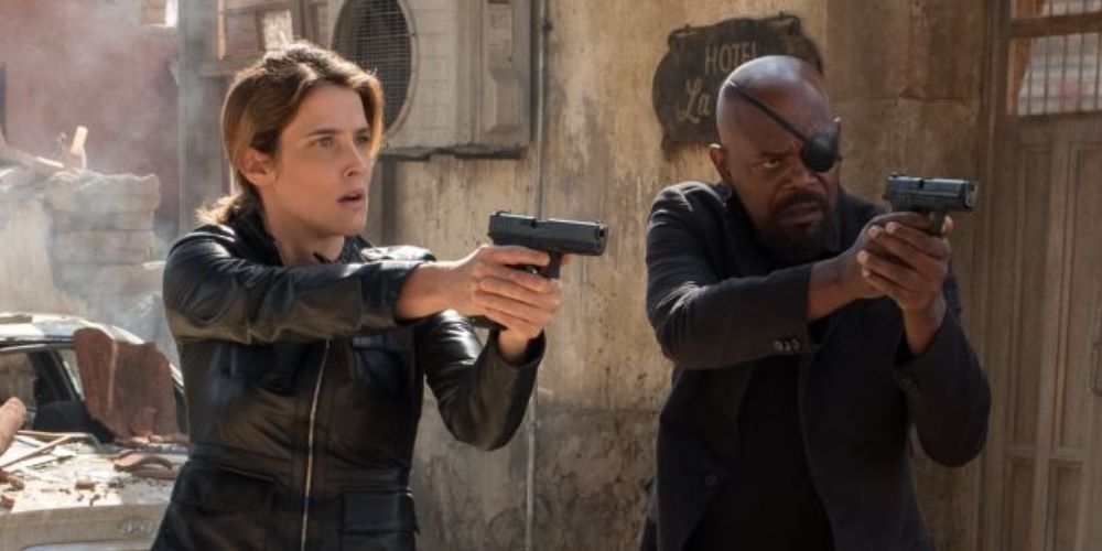 Nick Fury and Maria Hill side by side