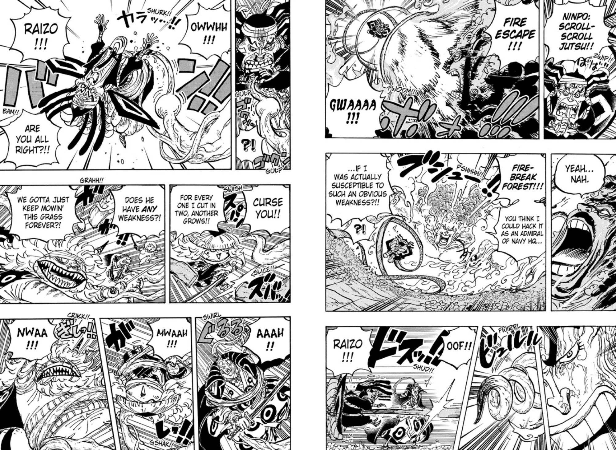 One-Piece-Chapter-1055-Raizo-Fire-Escape