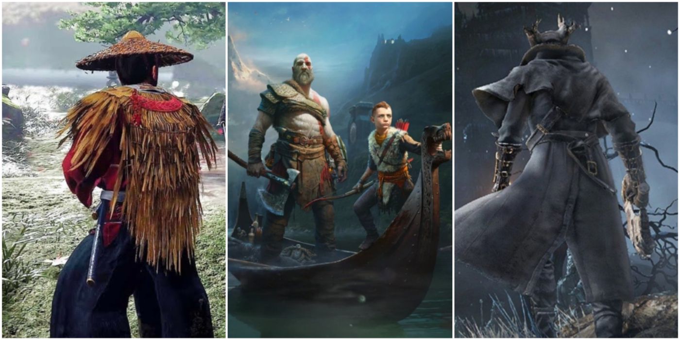 PS4 games that are modern classics list featured image Ghost of Tsushima, God of War, Bloodborne