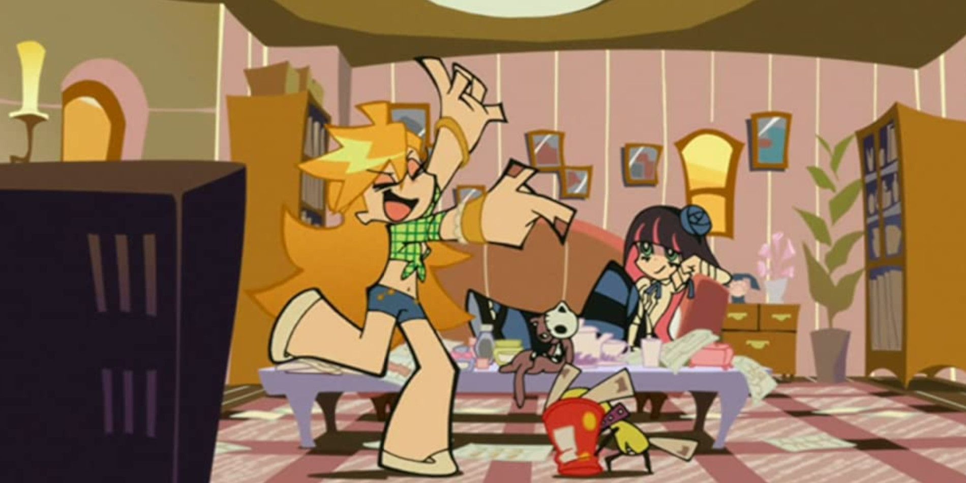 Panty and Stocking play around at home in Panty & Stocking With Garterbelt
