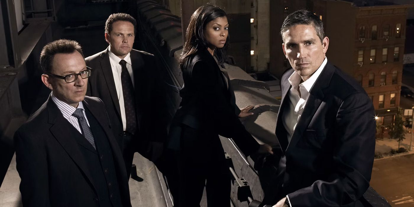 Person of Interest cast standing in a group next to each other