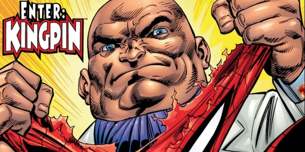 Kingpin rips apart Spider-Man's costume for the cover of Peter Parker Spider-Man #6.