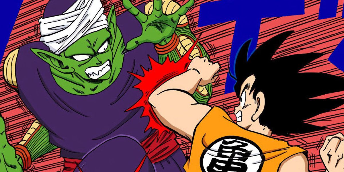 Piccolo and Son Goku in Dragon Ball.