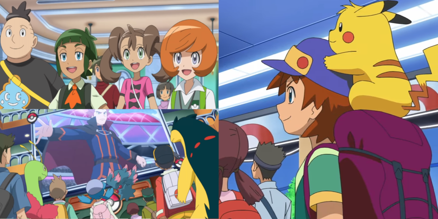 The various cameos of legacy characters during the World Coronation Series in Pokémon Journeys