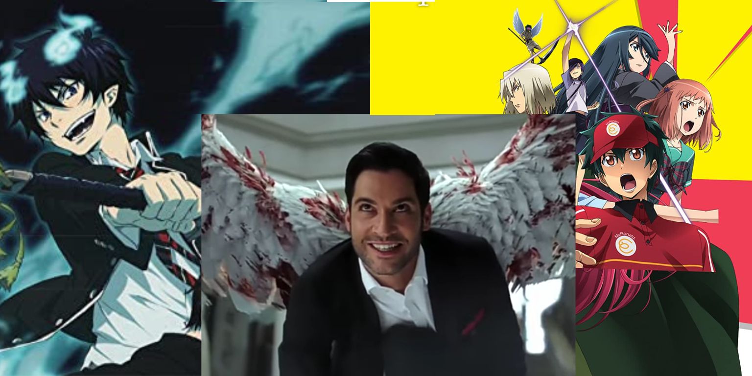 Cover image from Blue Exorcist, Screencap of Lucifer, and Cover Image from Devil Is A Part-Timer.