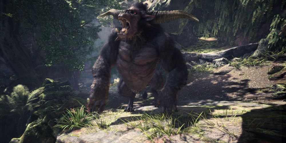 Rajang in the Ancient Forest in Monster Hunter World