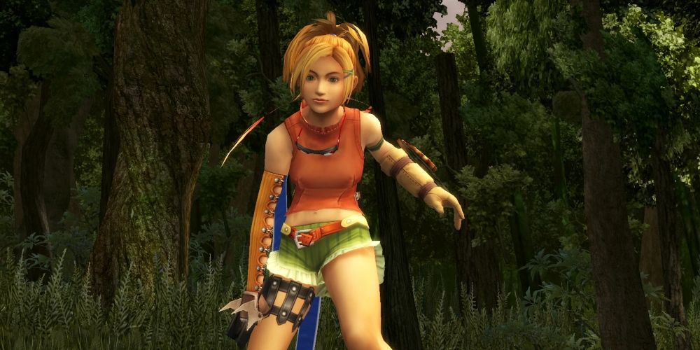Rikku in combat in Final Fantasy X game