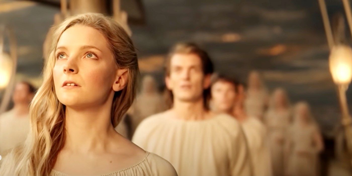 Galadriel on the boat to Valinor in Prime Video's Rings of Power