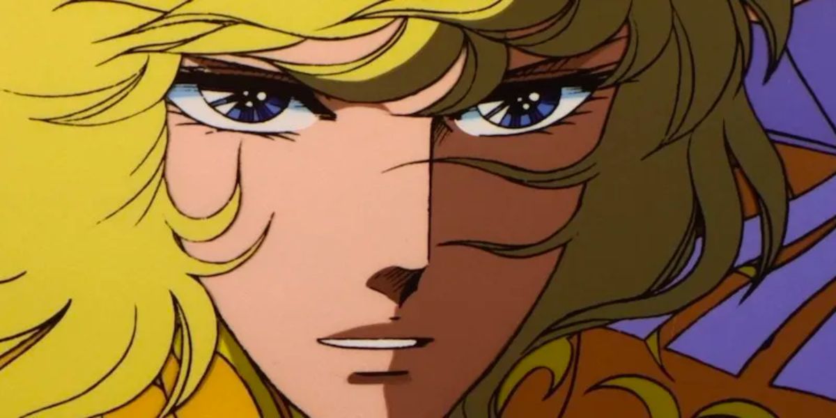 Oscar is staring with a determined look on her face (Rose of Versailles)