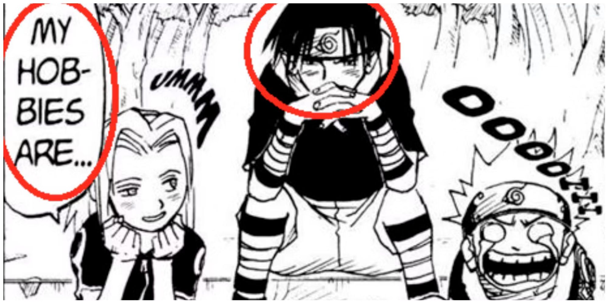 Sakura, Sasuke, and Naruto from the Naruto manga.
