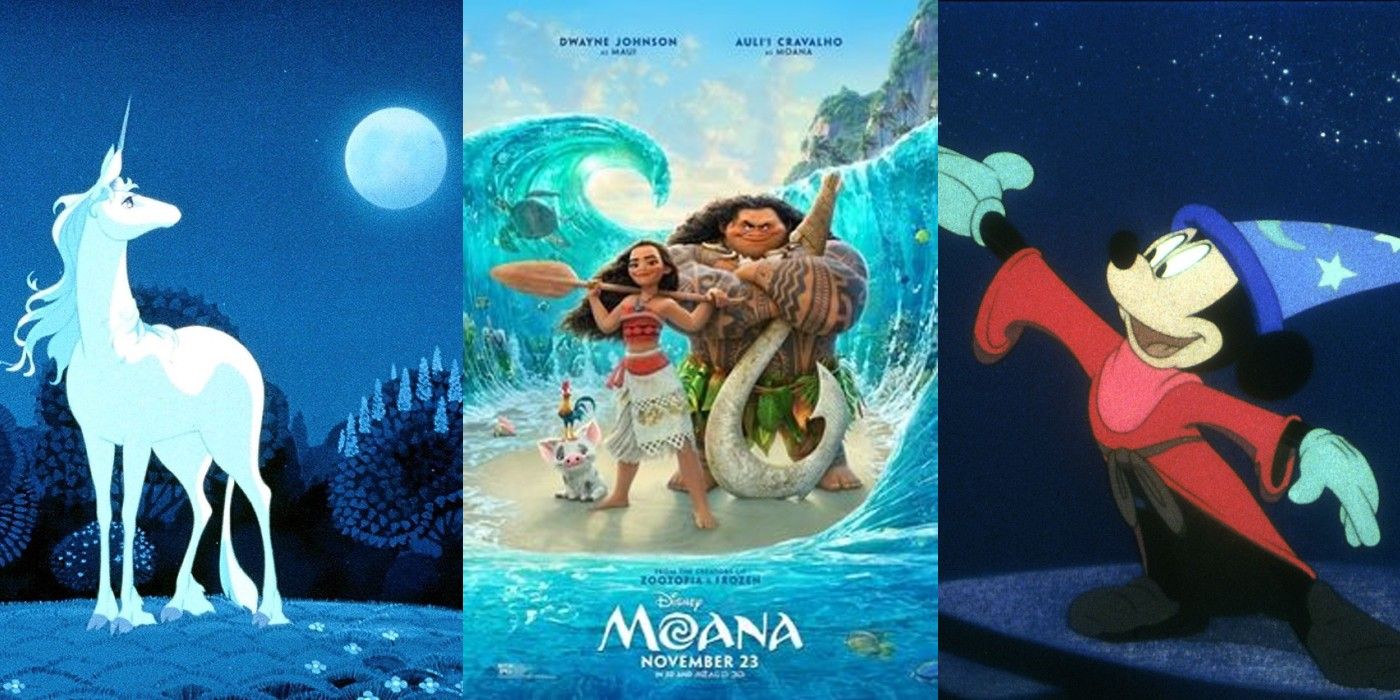 The Last Unicorn, Moana, and Mickey Mouse in Fantasia - Animated movies ruined by one scene