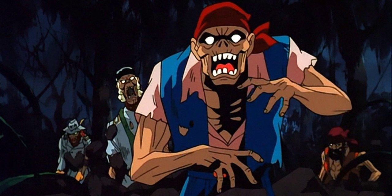 Zombies rising from the ground in Scooby-Doo On Zombie Island