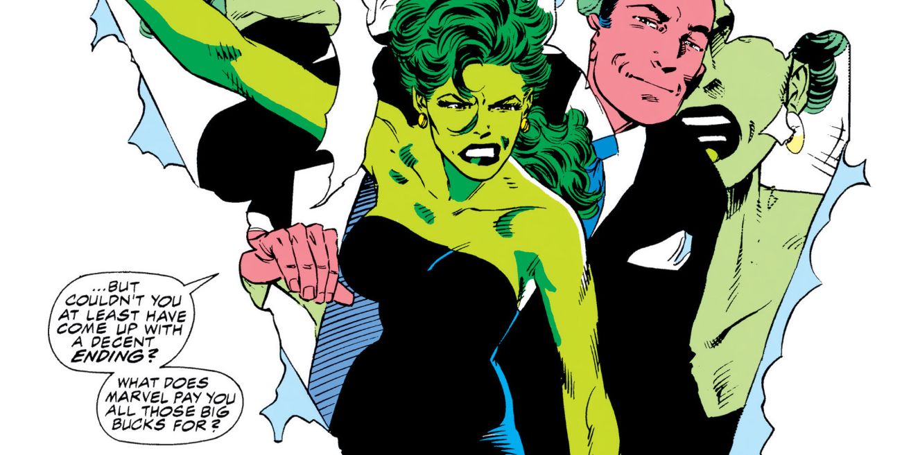 She-Hulk Tears Through The Gutter Space To Confront Her Artist
