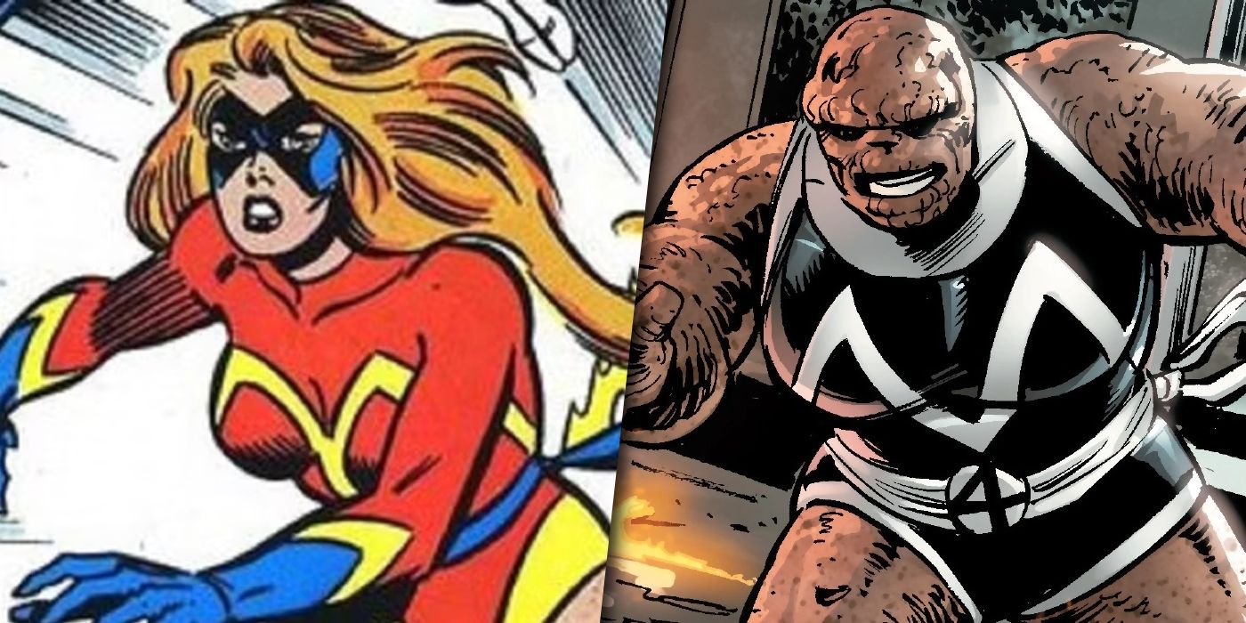Sharon Ventura as Ms Marvel and She-Thing split image