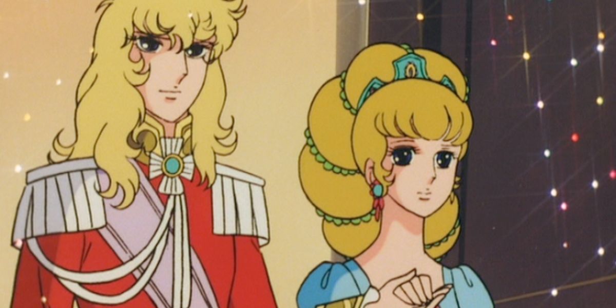 Oscar is escorting Rosalie at a ball in Rose of Versailles