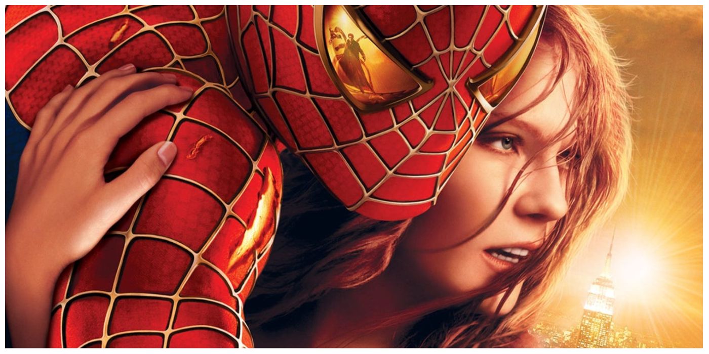 Spider-Man and Mary Jane in Sam Raimi's Spider-Man 2 