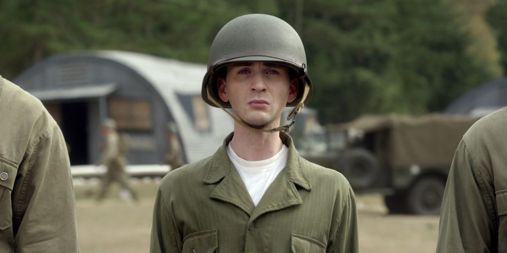 A pre-serum Steve Rogers at army training in Captain America: The First Avenger.