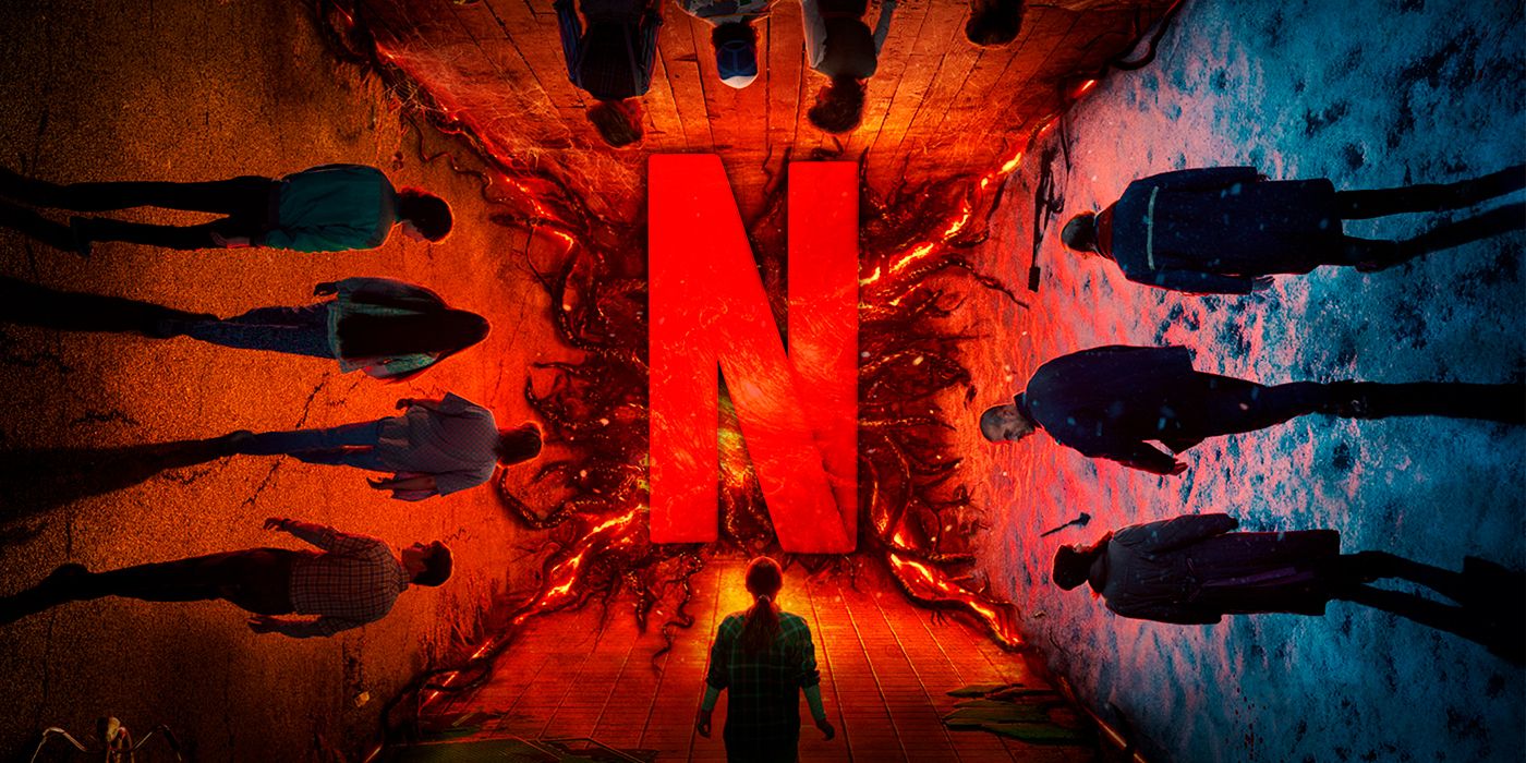 Stranger Things season 4 poster with Netflix logo in the middle