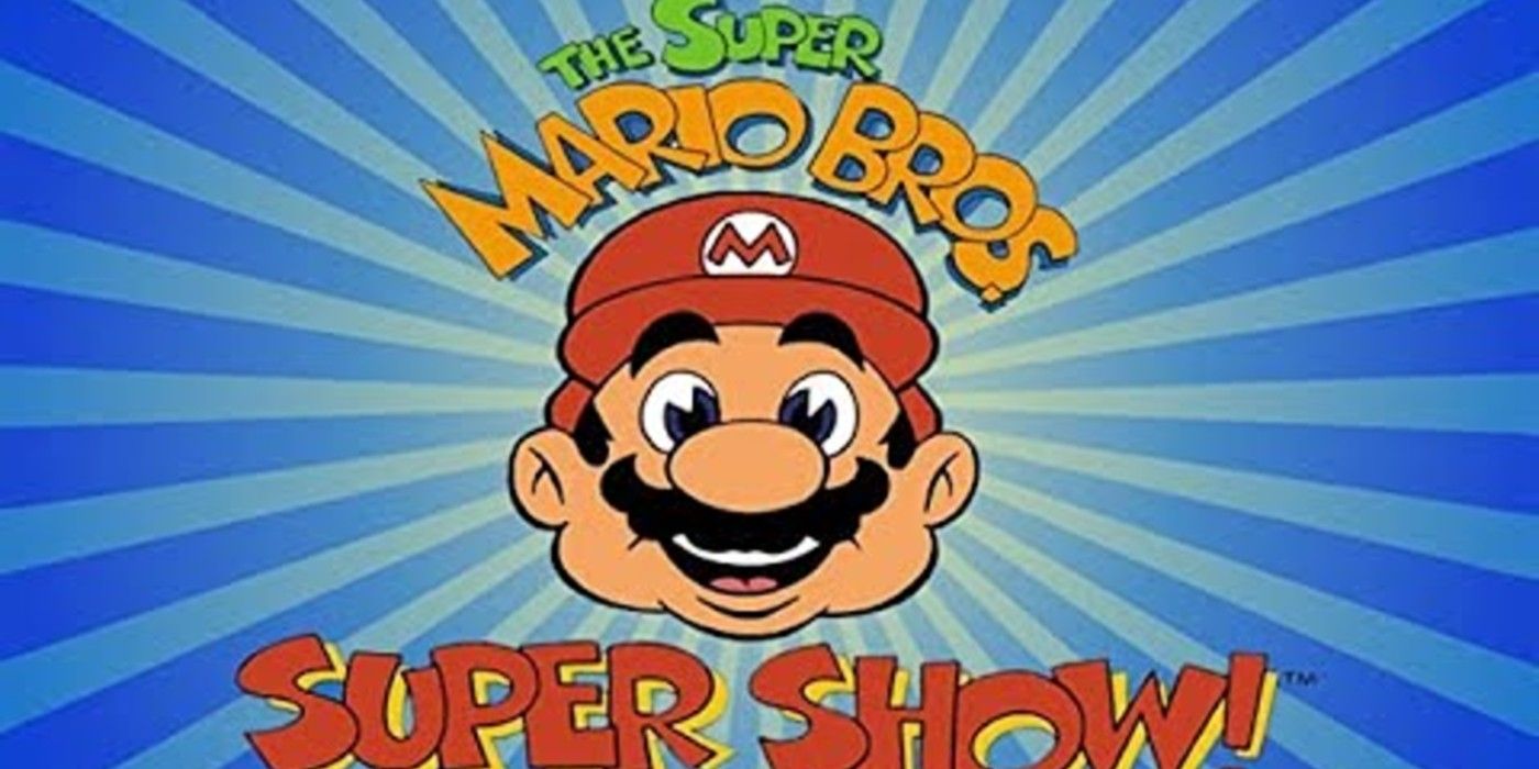 Part of the introduction for the cartoon, showing Mario's face along with the title