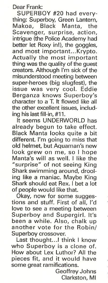 Geoff Johns' Fan Letter From 1996 Foreshadowed Superboy's Origin Story