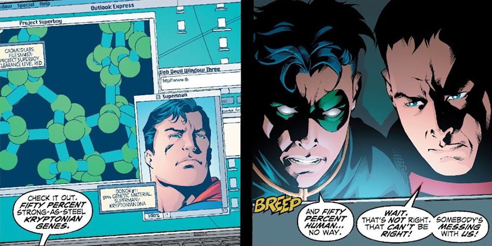 Superboy and Robin Learn That Superboy Is a Clone of Lex Luthor