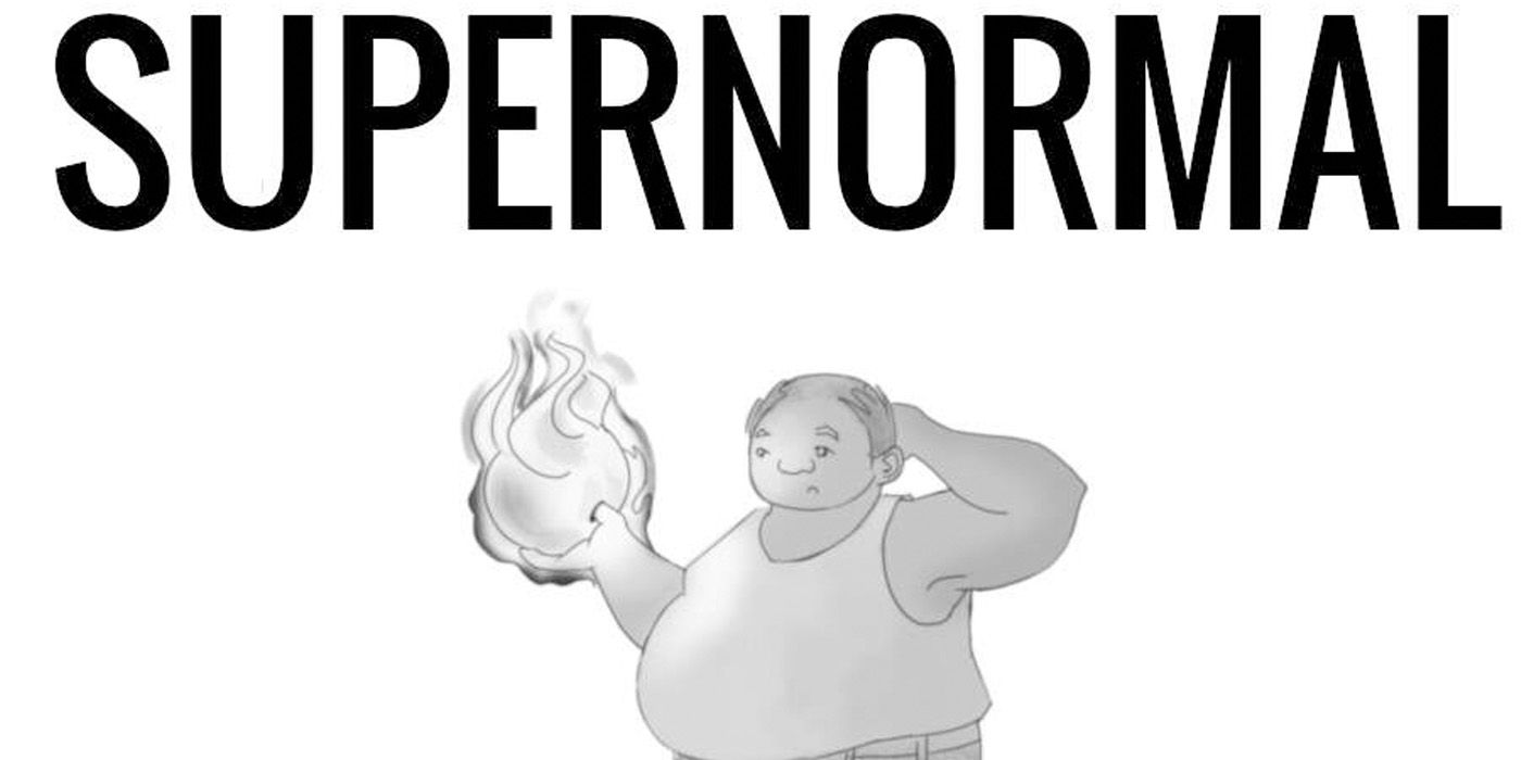 A superhero father on the cover of SUPERNORMAL TTRPG