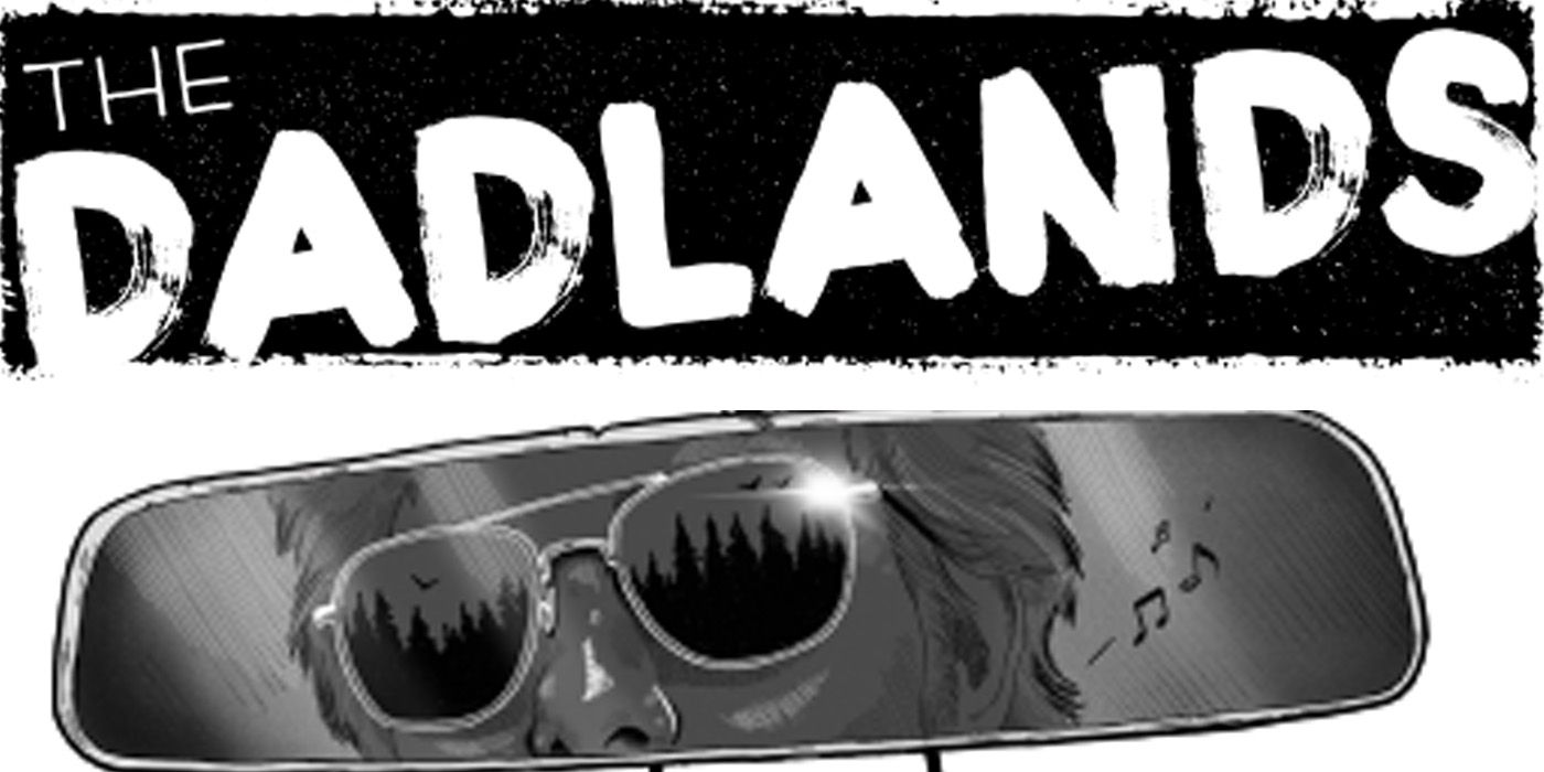 A sunglasses-wearing father on the cover of The Dadlands TTRPG