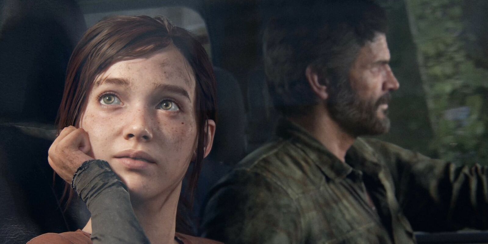The Last Of Us: Ellie olha pela janela enquanto Joel dirige