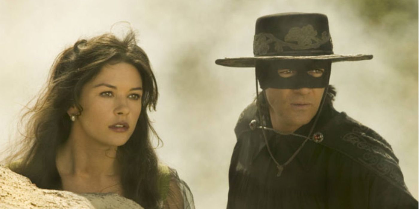 Antonio Banderas and Catherine Zeta-Jones in a scene from The Mask of Zorro. 