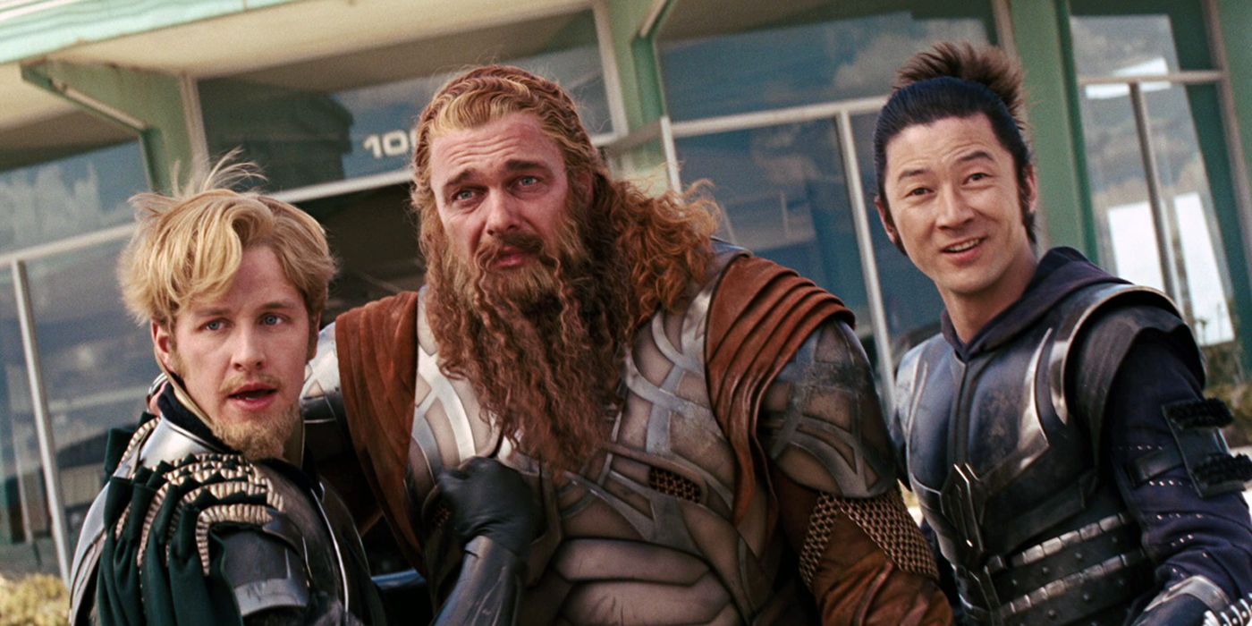 The warriors three joining forces to help thor on earth 1