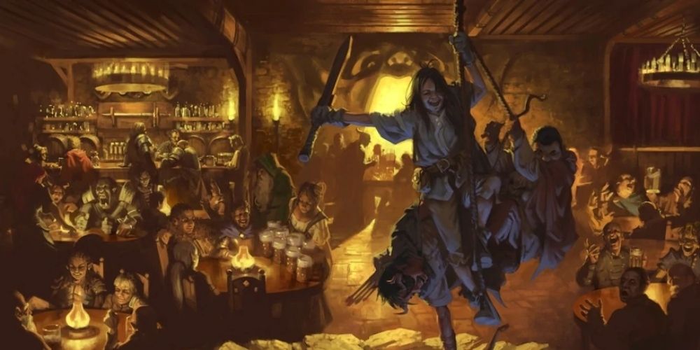 a raucous crowd in The Yawning Portal