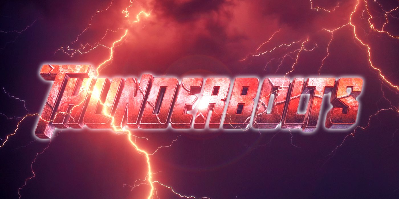 Thunderbolts title with lightning and thunder behind