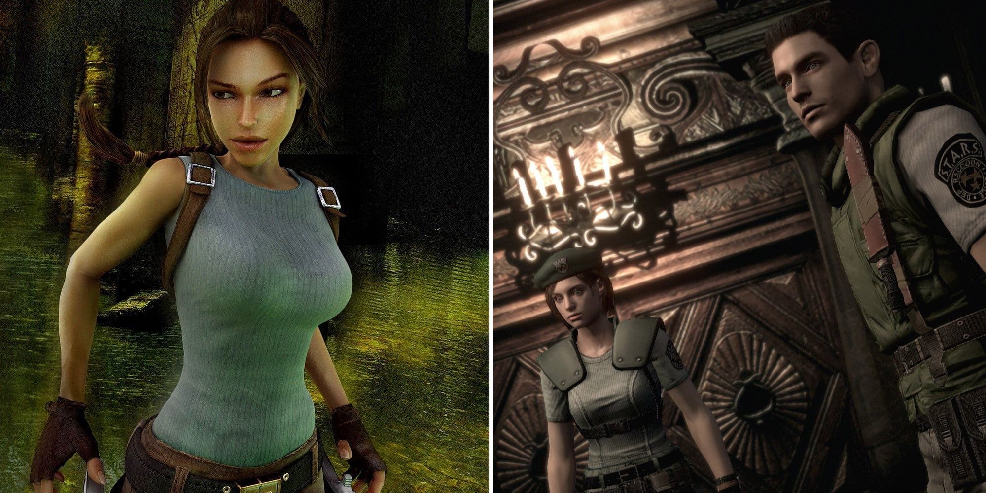 Lara Croft from Tomb Raider: Anniversary and Jill Valentine and Chris Redfield from Resident Evil HD