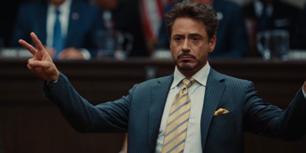 Tony Stark claiming to have privatized world peace in Iron Man 2