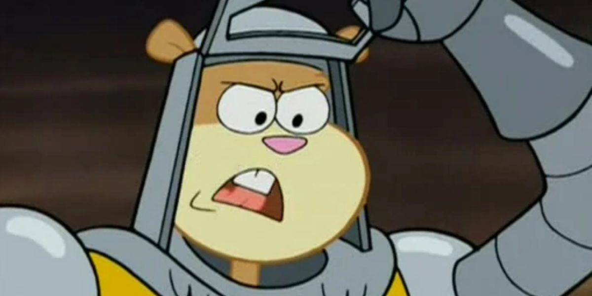 Sandy Cheeks in a suit of armor in SpongeBob SquarePants.