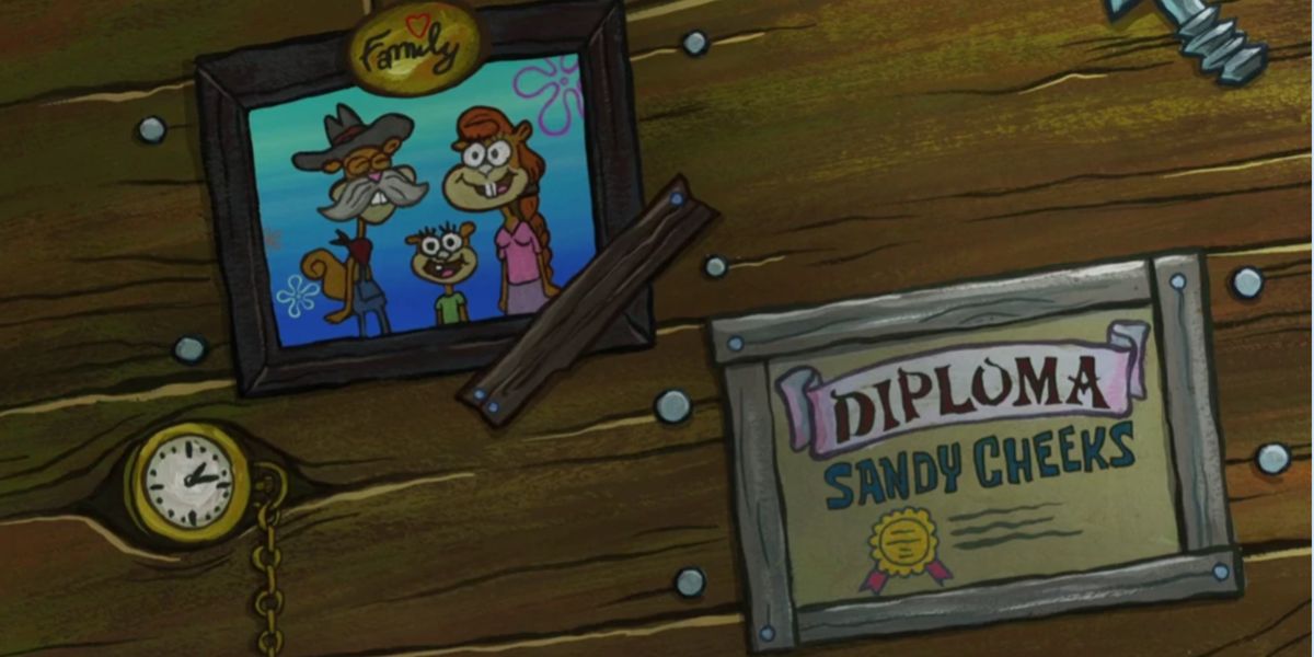 A photo of Sandy's family in SpongeBob SquarePants.