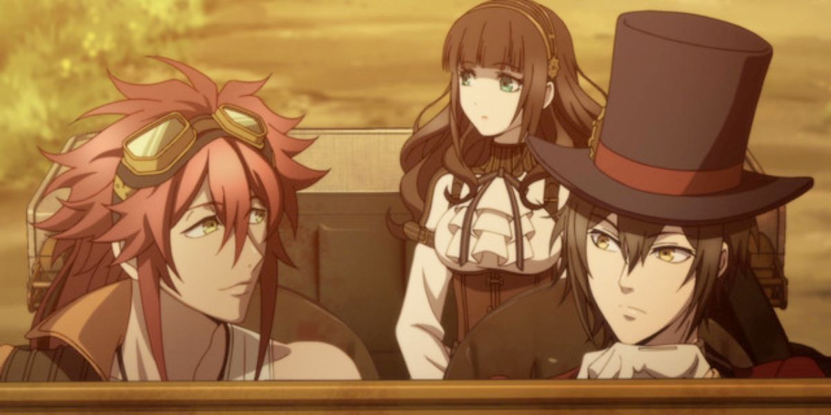 Cardia, Lupin, and Impey sitting in a car (Code: Realize)