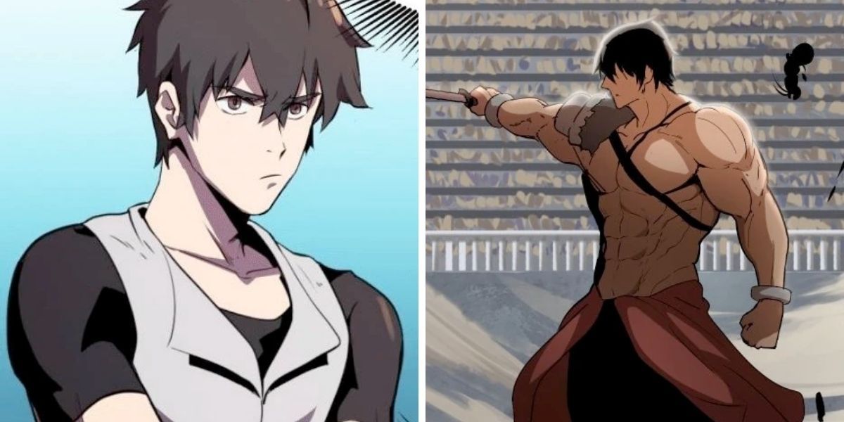 Han-bin Ryu in his original form, and Han-bin Ryu as "Eric" (Latna Saga: Survival of a Sword King).