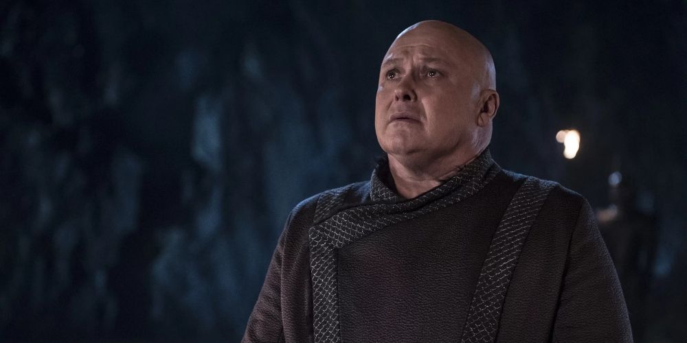 Varys faces execution by Drogon in Game of Thrones.