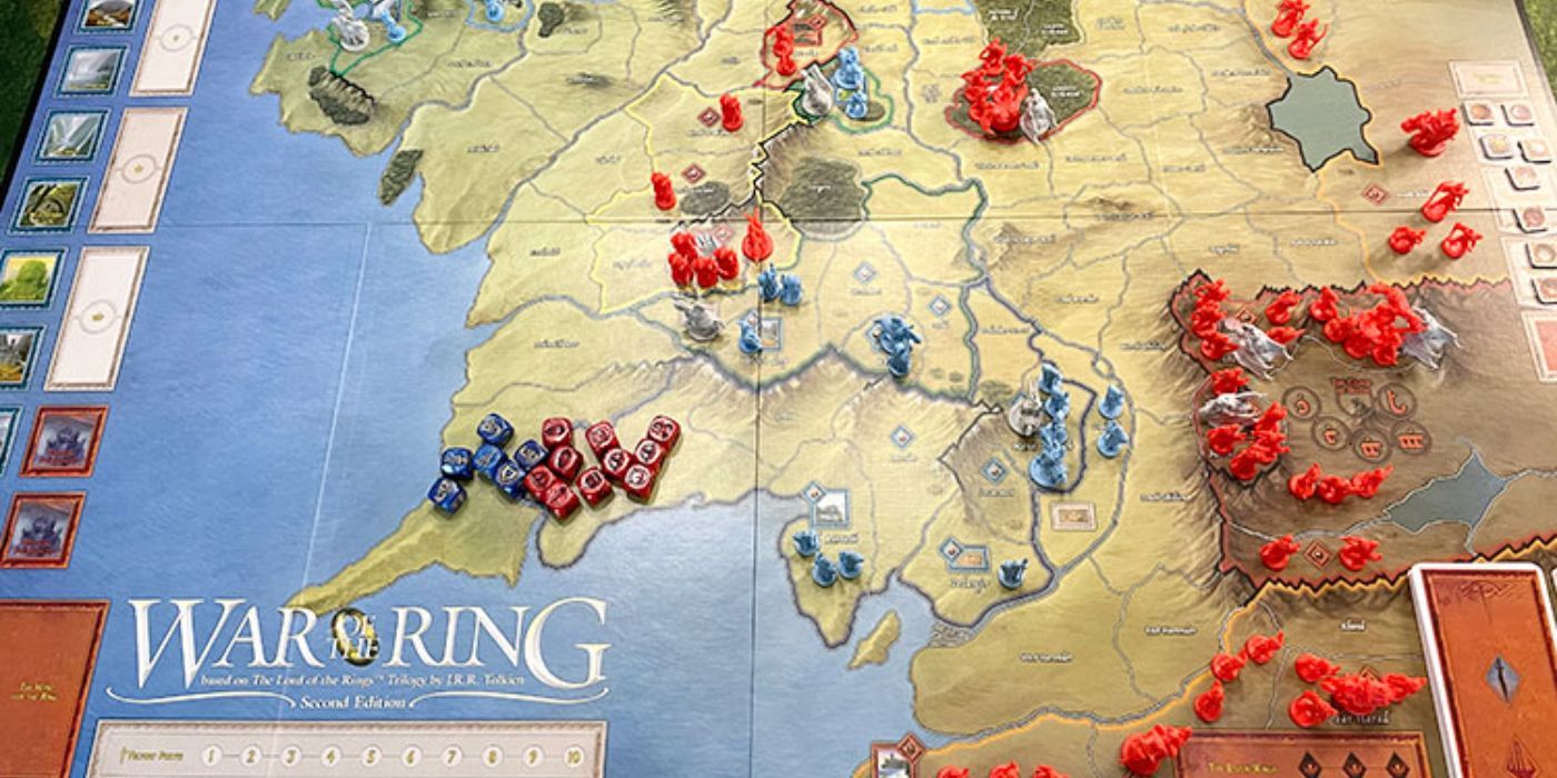 An in-progress game of War of the Ring board game.