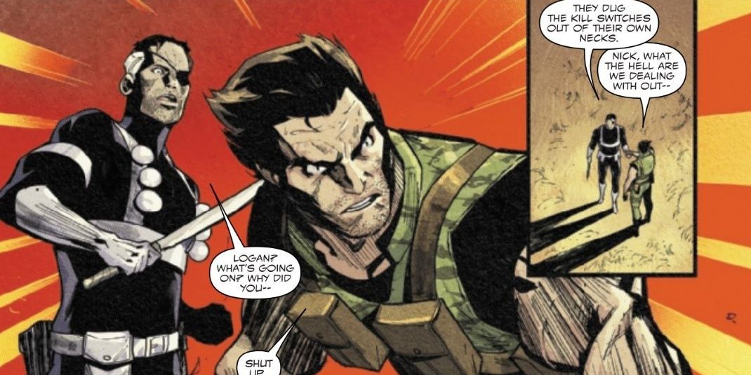 Nick Fury and Wolverine have a conversation in Marvel Comics