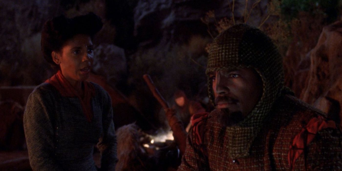 Worf on the Holodeck in Homeward