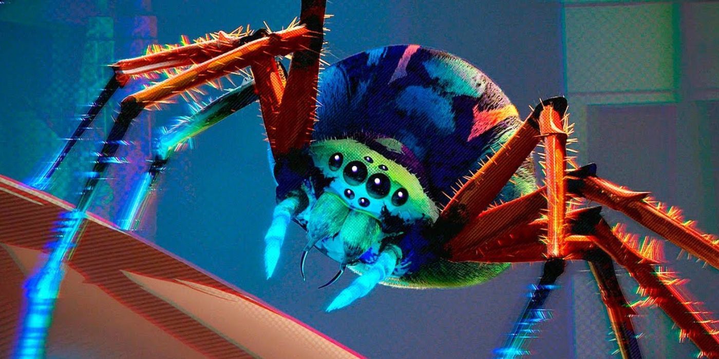 The radioactive spider bites Miles Morales in Into the Spider-Verse.