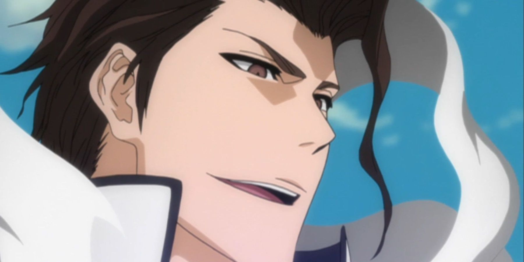 Aizen smugly talking in Bleach.